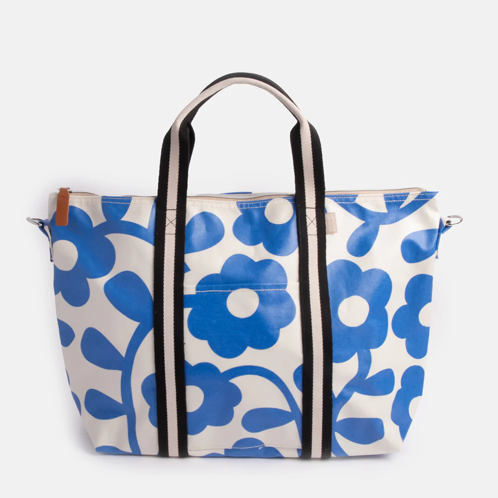Caroline Gardner Blue Floral Weekend Bag