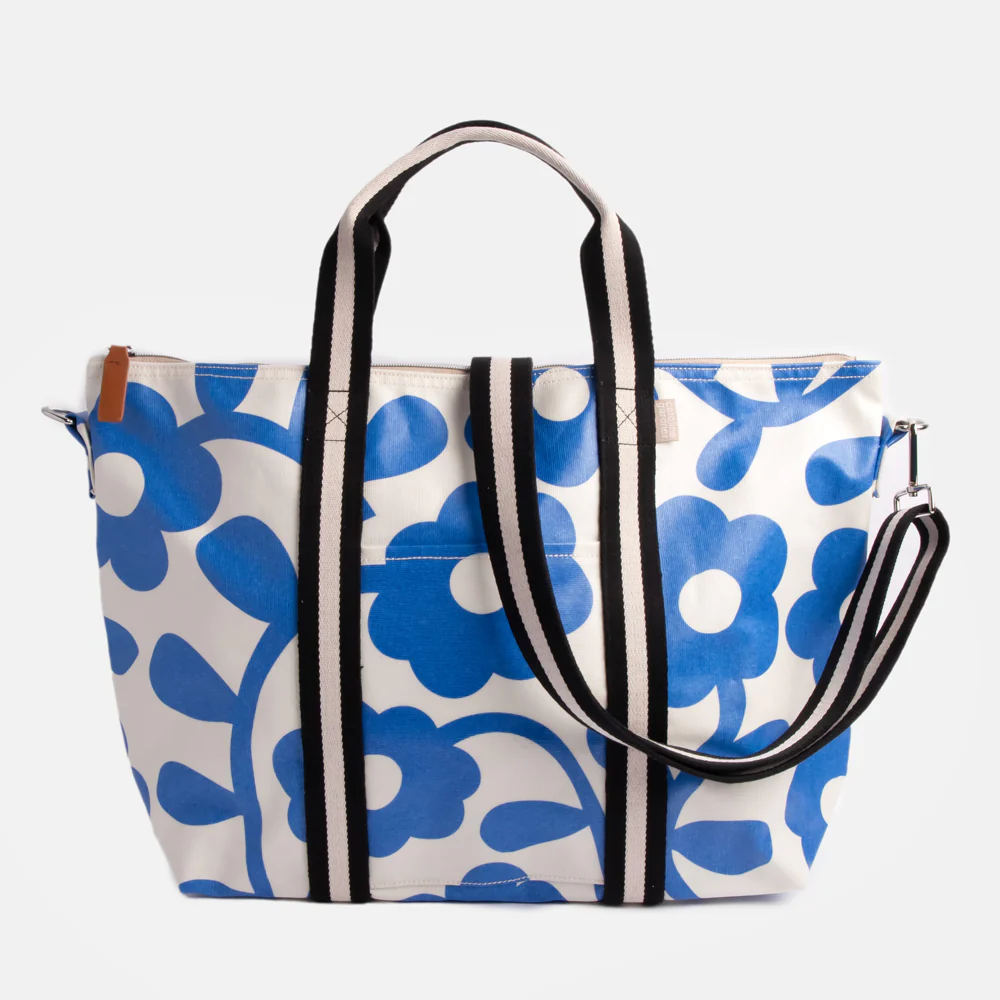 Caroline Gardner Blue Floral Weekend Bag