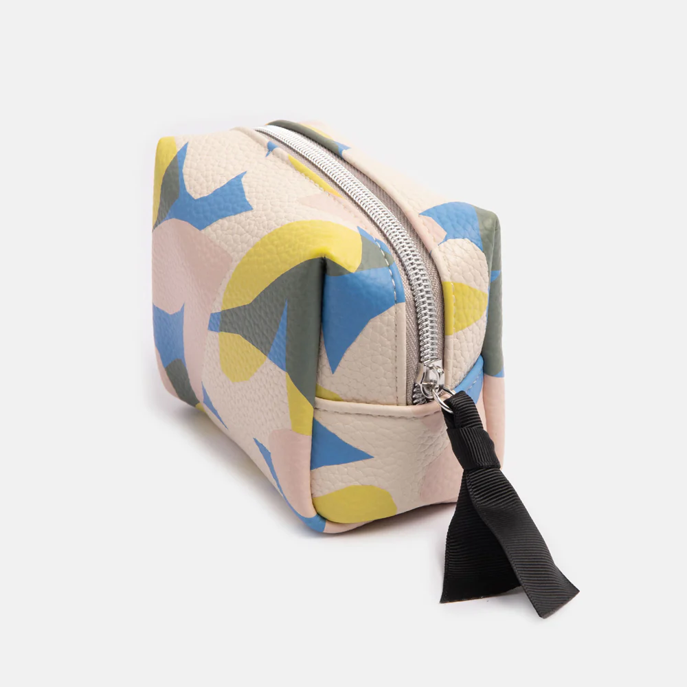 Caroline Gardner Confetti Hearts Mini Cube Cosmetic Bag