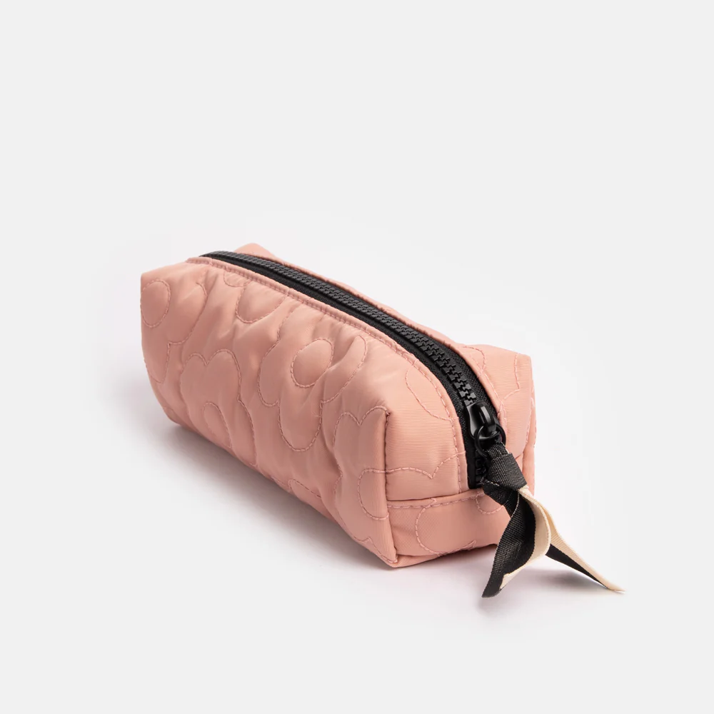 Caroline Gardner Pink Flower Quilt Zip Case