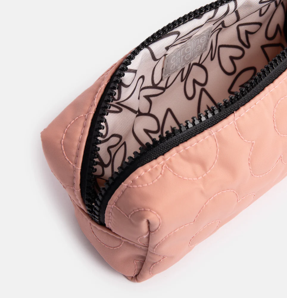 Caroline Gardner Pink Flower Quilt Zip Case