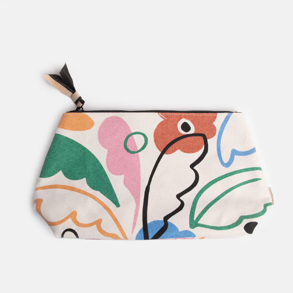 Caroline Gardner Abstract Botanical Coated Canvas Beauty Bag
