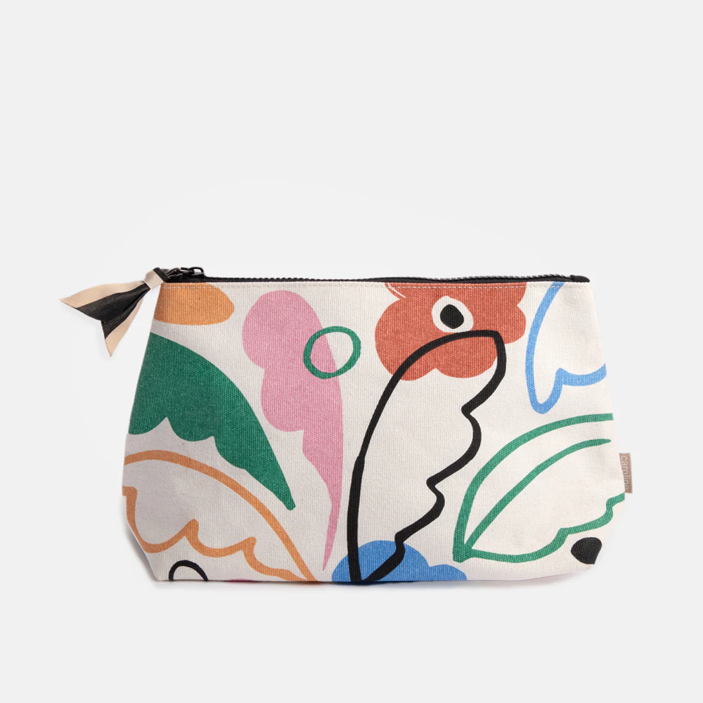 Caroline Gardner Abstract Botanical Coated Canvas Beauty Bag