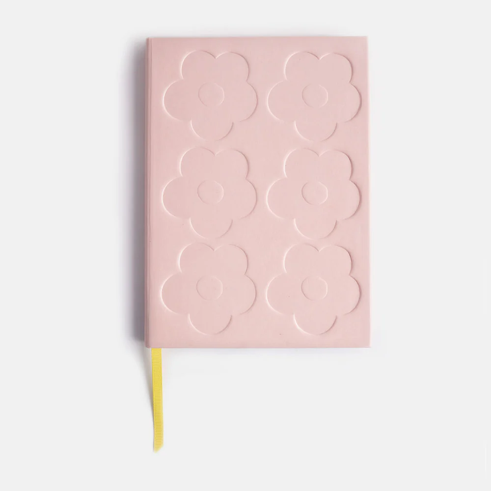 Caroline Gardner Pink Flowers Slim Hardback Notebook