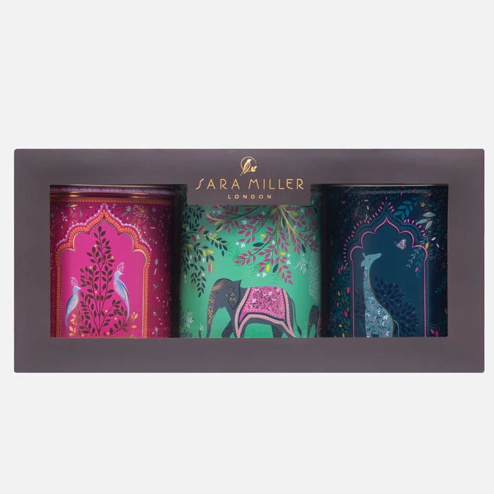 Sara Miller India Set of 3 Round Caddies