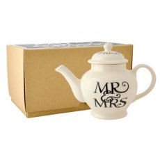 Black Toast Mr & Mrs 2 Cup Teapot