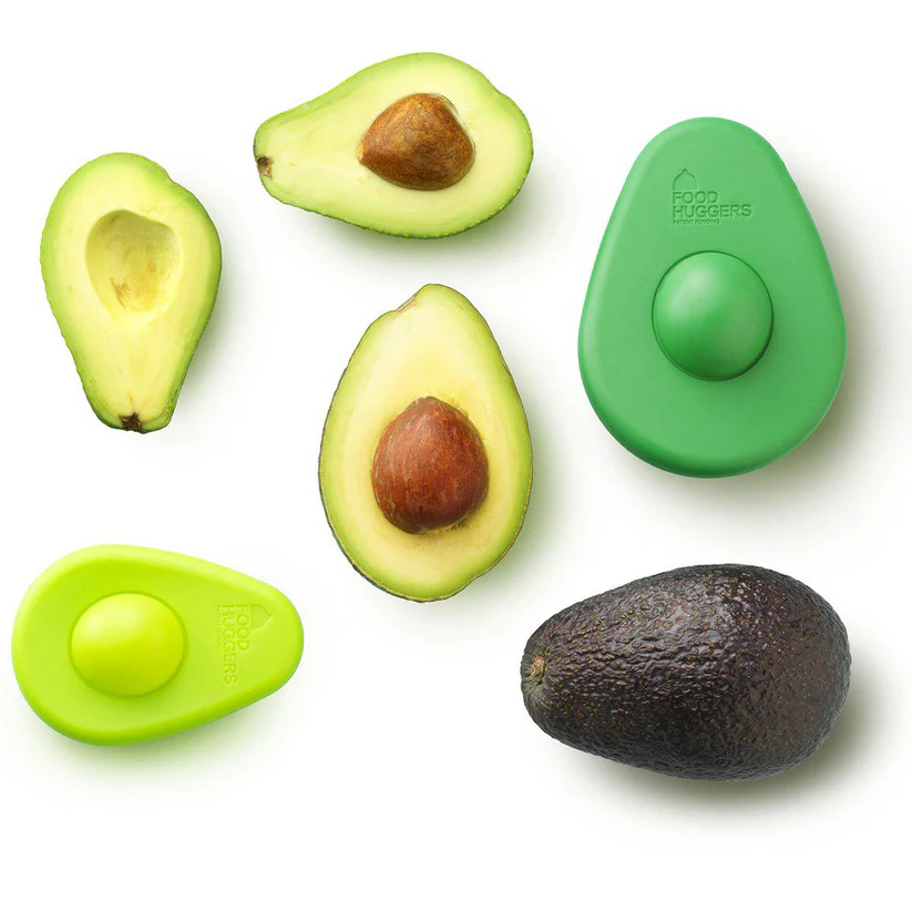 Food Huggers Set of 2 Reusable Avocado Huggers - Fresh Green