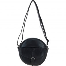 Ashwood Leather Round Crossbody Bag - Black P-66