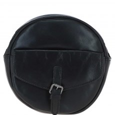 Ashwood Leather Round Crossbody Bag - Black P-66
