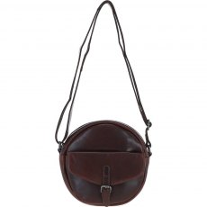 Ashwood Leather Round Crossbody Bag - Brandy P-66