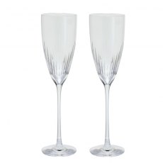 Dartington Crystal Flux Cut Crystal Flute Set of 2