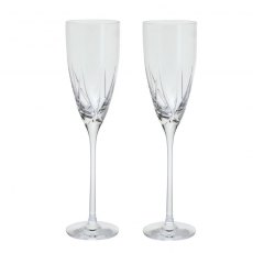Dartington Crystal Swish Cut Crystal Flute Set of 2