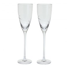 Dartington Crystal Helix Cut Crystal Flute Set of 2