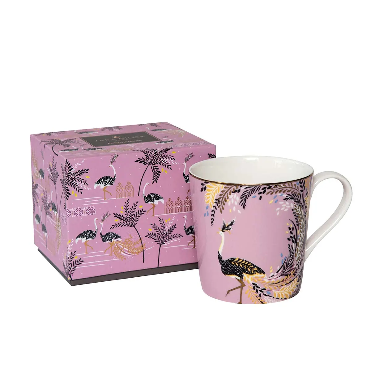 Sara Miller Ostrich Tail Feathers Mug