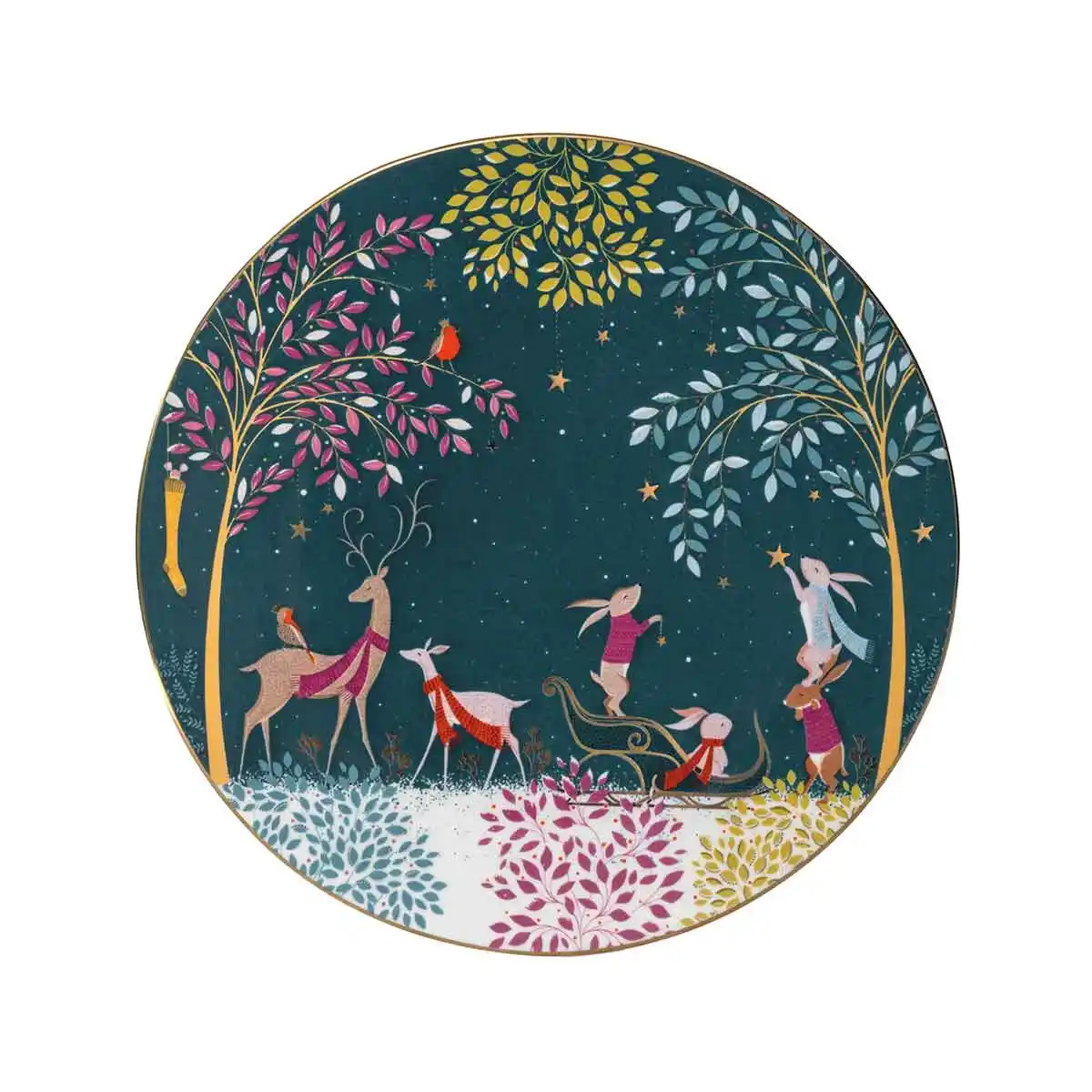 Sara Miller Woodland Tales Serving Plate Deer & Robin
