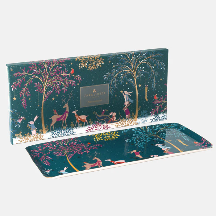 Sara Miller Woodland Tales Sandwich Tray Deer & Robin