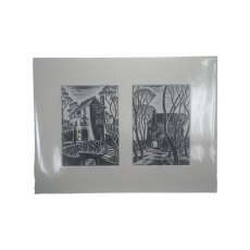 Meryl Watts Double Postcards Mounted - Portmeirion