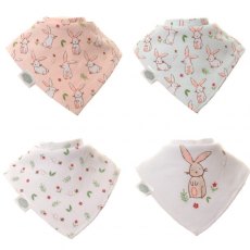 Ziggle Baby Bandana Dribble Bib 4 Pack -  Bunnies