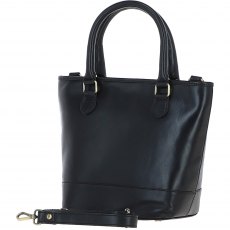 Ashwood Leather Small Bucket Bag Black V86B