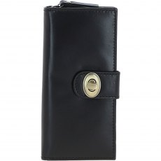 Ashwood Leather Long Purse with Turnlock Black V91