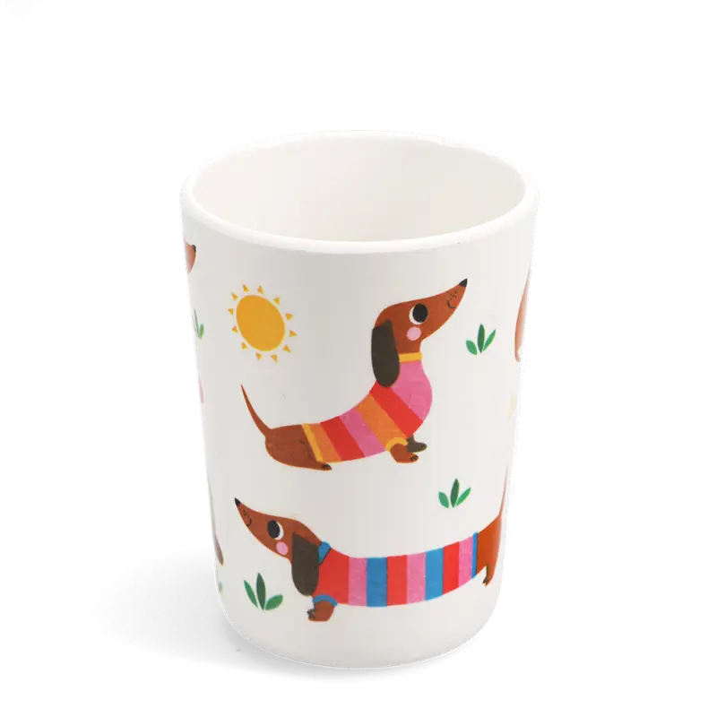 Rex London Children's Melamine Beaker - Sunny Sausage Dog