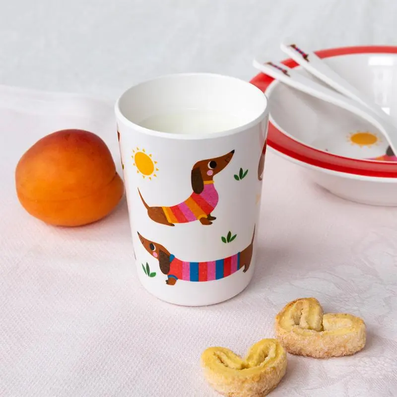 Rex London Children's Melamine Beaker - Sunny Sausage Dog