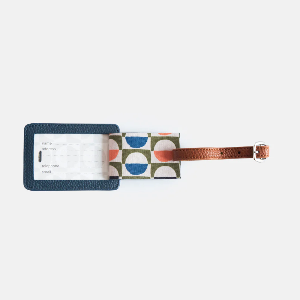 Caroline Gardner Navy Luggage Tag