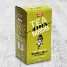 Welsh Brew Tea Birds Green Rooibos & Orange - 15 Luxury Pyramid Teabags