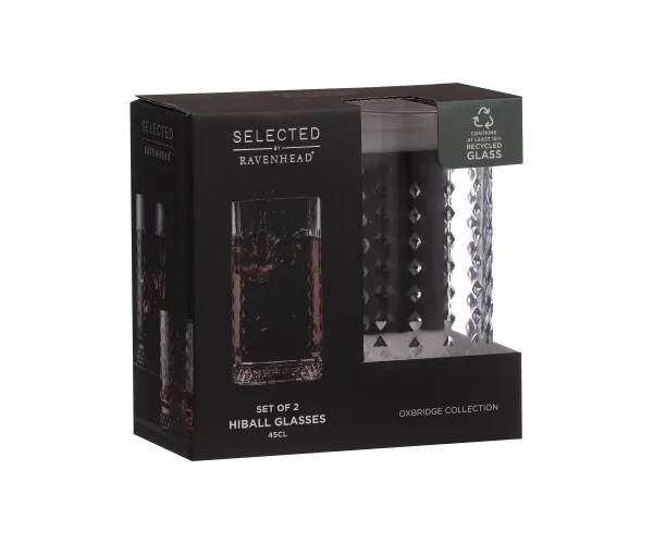 Ravenhead Oxbridge Set Of 2 Hiball Glasses 45cl