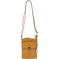Ashwood Leather Twist Lock Crossbody Bag - Mustard Y-51