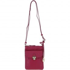Ashwood Leather Twist Lock Crossbody Bag - Raspberry Y-51