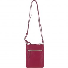 Ashwood Leather Twist Lock Crossbody Bag - Raspberry Y-51