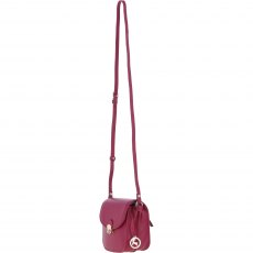 Ashwood Leather Crossbody Bag with Twist Lock - Raspberry Y-52