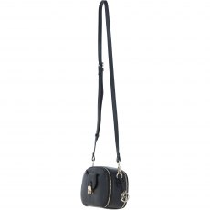 Ashwood Leather Compact Crossbody Bag with Twist Lock & Adjustable Strap - Black Y-53