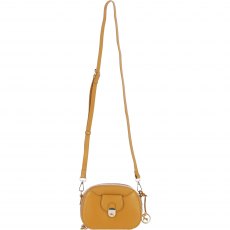 Ashwood Leather Compact Crossbody Bag with Twist Lock & Adjustable Strap - Mustard Y-53