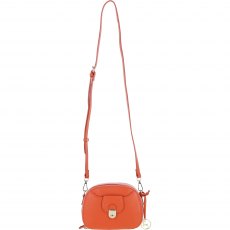 Ashwood Leather Compact Crossbody Bag with Twist Lock & Adjustable Strap - Orange Y-53