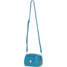 Ashwood Leather Compact Crossbody Bag with Twist Lock & Adjustable Strap - Turquoise Y-53