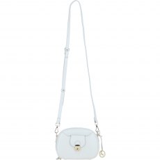 Ashwood Leather Compact Crossbody Bag with Twist Lock & Adjustable Strap - White Y-53