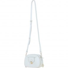 Ashwood Leather Compact Crossbody Bag with Twist Lock & Adjustable Strap - White Y-53