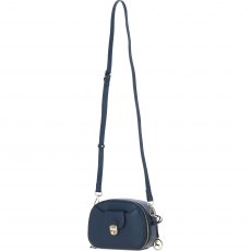 Ashwood Leather Compact Crossbody Bag with Twist Lock & Adjustable Strap - Navy Y-53