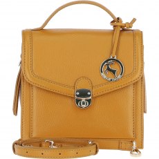 Ashwood Leather Compact Flap Over Handbag with Detachable Crossbody Strap - Mustard Y-54