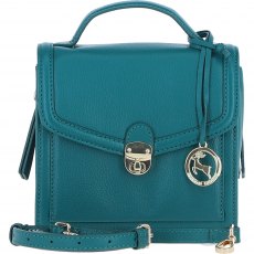 Ashwood Leather Compact Flap Over Handbag with Detachable Crossbody Strap - Green Y-54