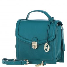 Ashwood Leather Compact Flap Over Handbag with Detachable Crossbody Strap - Green Y-54