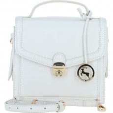 Ashwood Leather Compact Flap Over Handbag with Detachable Crossbody Strap - White Y-54