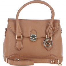 Ashwood Leather Twist Lock Compact Flap Handbag - Butterscotch Y-55