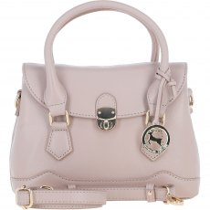 Ashwood Leather Twist Lock Compact Flap Handbag - Beige Y-55