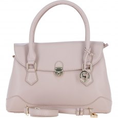 Ashwood Leather Twist Lock Large Flap Handbag with Crossbody Strap - Beige Y-56