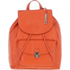 Ashwood Leather Twist Lock Small Backpack - Orange Y-57