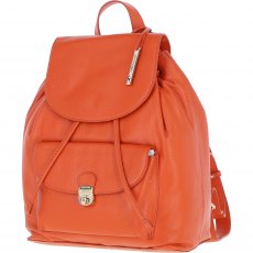 Ashwood Leather Twist Lock Small Backpack - Orange Y-57