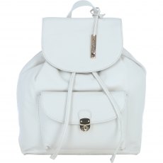 Ashwood Leather Twist Lock Small Backpack - White Y-57